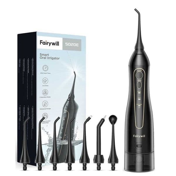 Fairywill Water Flossers for Teeth 300ML Oral Irrigator Rechargeable Portable Dental 3 Modes Water Tank Waterproof Teeth CleanerL260526