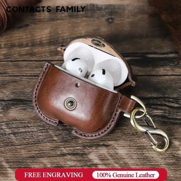Genuine Leather Case For AirPods 4 Earphone Case Cover For Air Pods 4th Generation 2024 Protector Headset Shell T260525