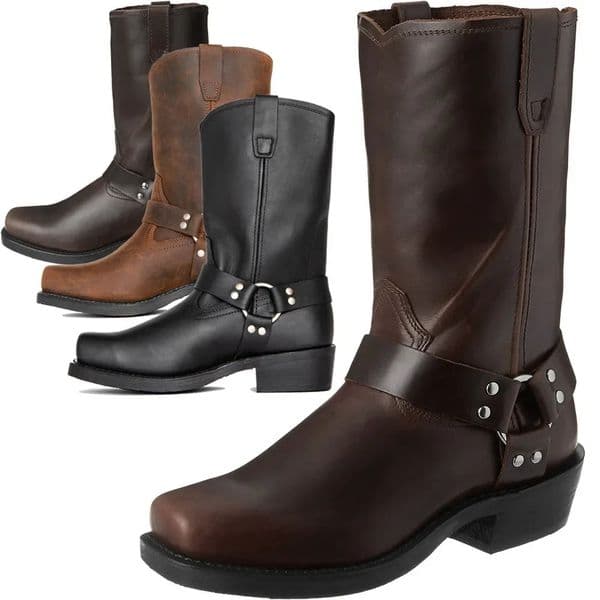 Retro Cowboy Mid Calf Western Pu Leather Man Slip on Shoes Winter Knight Booties Plus Size 39-48 Zapatos Hombre Chelsea Men 260522