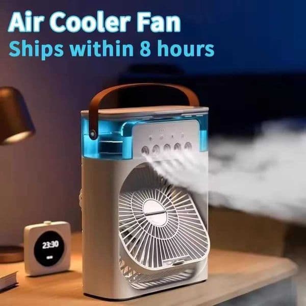 3-in-1 portable humidifying fan mini USB air conditioning fan with LED night light function water mist humidification fun hom Z260526
