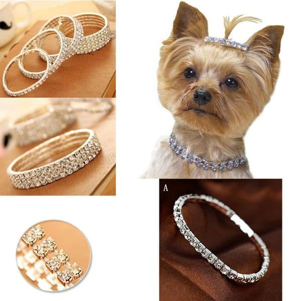 Luxury Bling Rhinestone Pet Dog Collars Design Crystal Princess Collar For Small dog Medium Dogs Multi-Drainage Dia Sier Necklace Charms cat Free Shipping