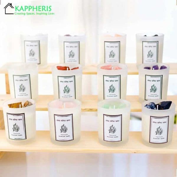 Crystal Candle In Jars Wholes Candles Scented Fragrance for Wedding Coconut Wax Guest Gift Candles He DecorativeJ260527
