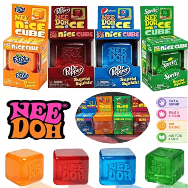 2026 NewSchylling Needoh Nice Cube Sensory Toys, Anti-Stress Blocks Decompression Toy with logo with Display box Decompression Toy