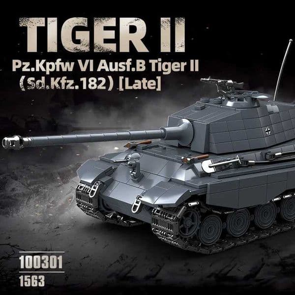 The King Tiger Heavy Tank SdKfz 182 World War II building blocks black tiger tracked armored car boy toy model 100301J260527