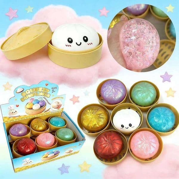 6 styles Oversized Rainbow Dumpling Squishies Soft Sensory Squeeze Toy Relief Anxiety Fidget Stress Ball for ADHD Autism 26L0527