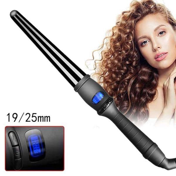 High Quality Lcd Hair Waver Curler Conical Curling Iron Single Tube Ceramic Glaze Pear Flower Cone Electric Hair Curly Hair L260526