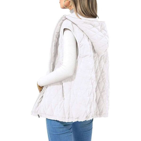 Europe the United States cross-border 2024 autumn and winter new women's hooded vest light clip warm padded jacket ou