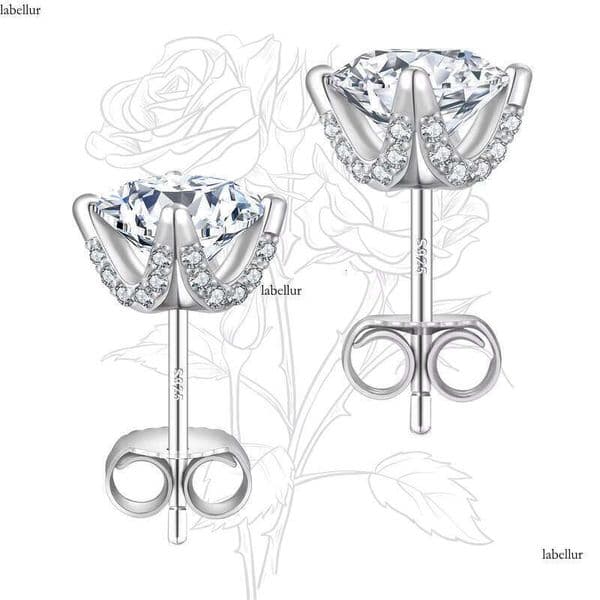 Moissanite for Mother's Day Gift, Sterling Sier 14k Gold Plated, Women's 2 Carat VVS GRA Lab Hypoallergenic Earrings