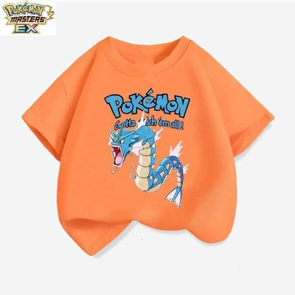 Gyarados Childrens Short Sleeve T-Shirt Boys Summer New Pokmon Collaboration Short Sleeve Toddler Stylish Cotton Top L2605275RG4