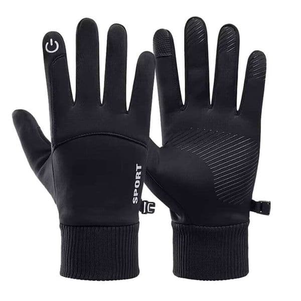 Autumn Winter Outdoor Cycling Gym Fitness Sports Running Warm Touch Screen Nonslip Motorcycle Gloves Men Black S260526