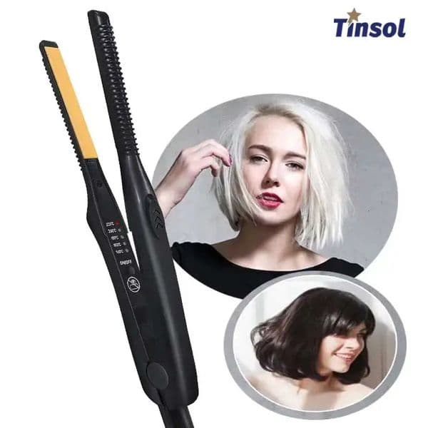 2in1 Mini Hair Straightener Curling Iron Professional Ceramic Short Flat for Women Men Beard 260527