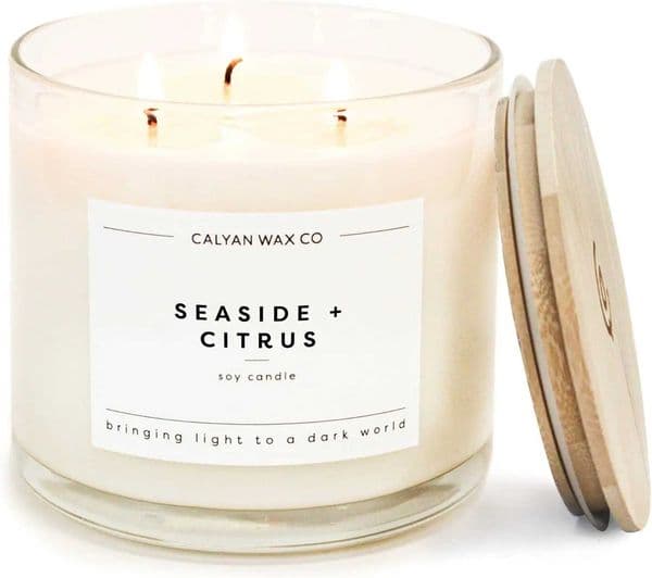 3 Scented Candle with Oceanic Citrus Verbena 43 Hour Burn Large Soy Wax Candle for He DecorJ260527Z260530