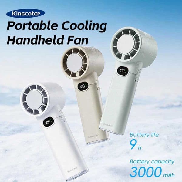 New 3000mAh Ice Cooling Handheld Fan 100 Speed Adjustable Rechargeable Fan LED Display Portable Mini Fan for Home Office OutdoorR260527