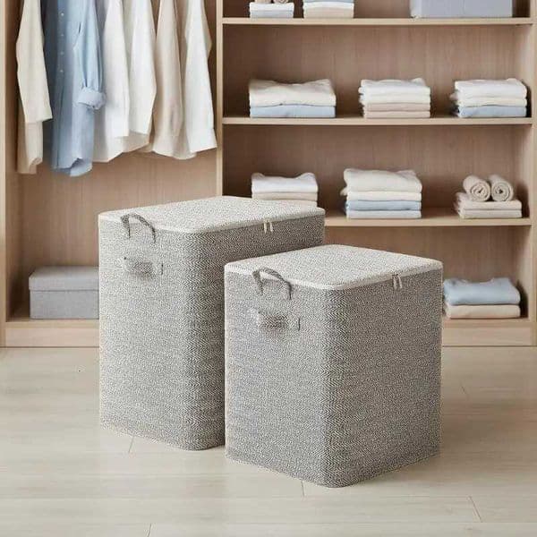 220L Big Size Clothes Storage Box With Cover Large Laundry Basket Organizer Bag For Baby FoldableJ260527