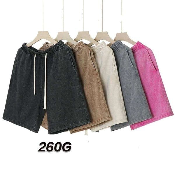 Summer men's retro vintage casual loose and comfortable solid color shorts, gym fitness shorts W260527
