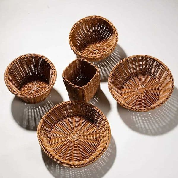 New Hardness Rattan er Woven Serving Baskets Household 10 Styles Handwoven Bread Fruit Vegetables Basket Rattan BasketJ260527