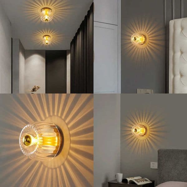 Modern Small Copper LED Ceiling Light Hallway Aisle Corridor Decor Lighting for Living Room Bedroom Bedside Sconce Ceiling Lamp W260527