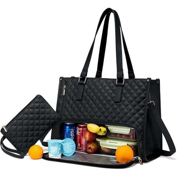 2 In1 Lunch Tote Bag for Women Shoulder Laptop Bag Large Capacity with Insulated Compartment Outdoor Multifunctional Picnic Bag 260527