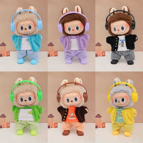 Clothes Cute Vinyl Labubu Knitted Jacket T Casual Pants phones Shoes Mti-Piece Set Y260527