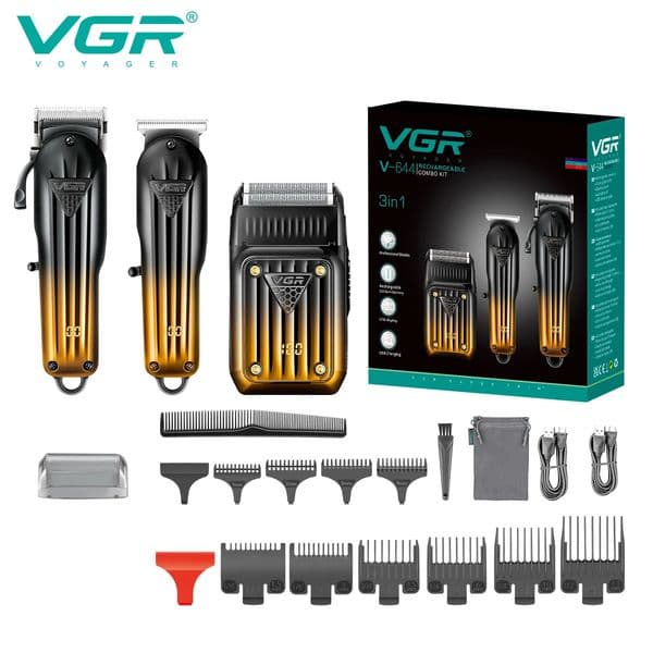 VGR 644 gradient hair cutting combination electric shaver rechargeable professional mens clipper carving pusher 260527