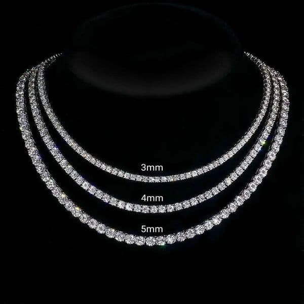 The most affordable Sier by testing VVS Moissanite Chain Hip Hop Indian tennis necklace for men and women e5