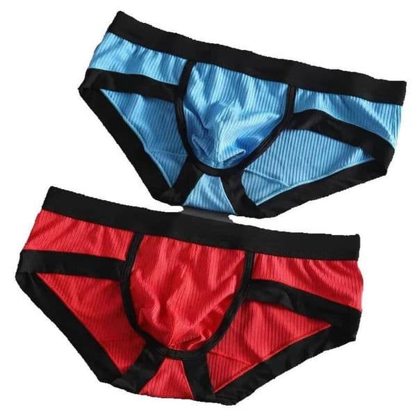 2026 New Men's 100% Cotton Ribbon Briefs With adult toys Patchwork Design Breathable & Comfortable Underwear For Daily Wear 015