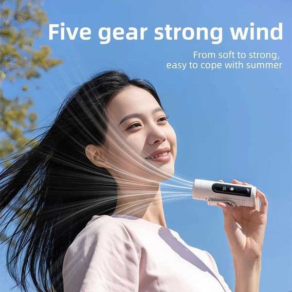 3000mAh handheld cooling fan LED lighting light portable USB charging fan waist mounted personal fan 5-speed adjustmentR260527