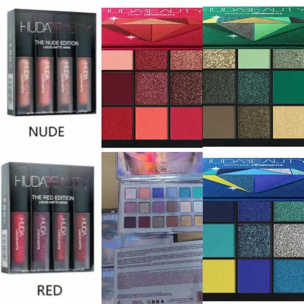 Luxury Huda 18 Colors Eyeshadow Palette Naughty NUDE Rose Gold Textured DESERT DUSK MERCURY RETROGRADE Em Power Ed Makeup Eye Shadow Beauty Free maquilla