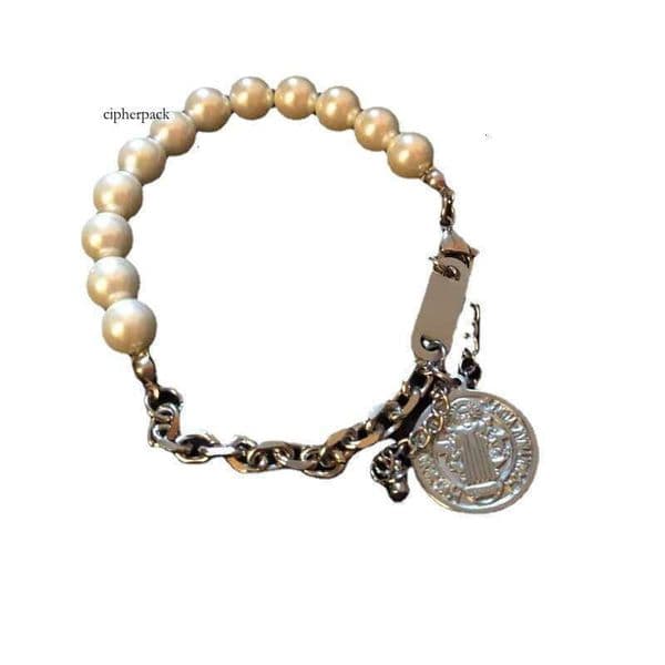 New ins-style minimalist retro round bead pearl men, trendy and simple niche design bracelet for women