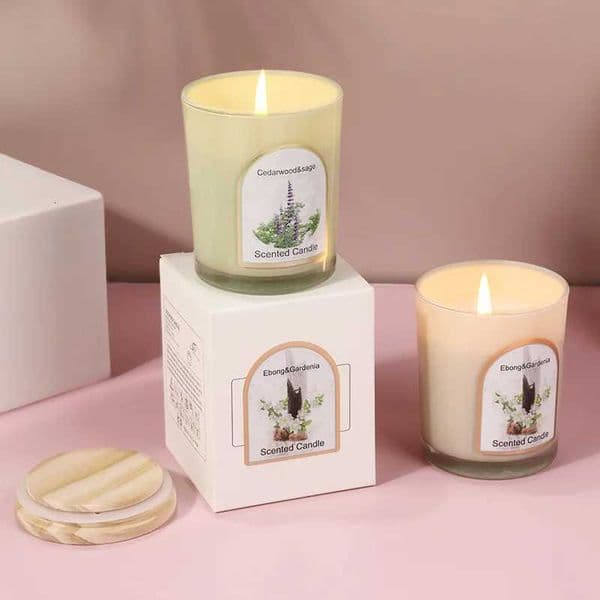 Scented Candles Wooden Colored Cups He Scented Candle Decorations Wedding Party GiftsJ260527Z260530