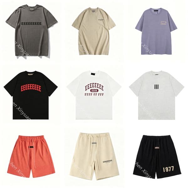 Essen Fashion Designer Short Sleeve Shirt Shorts Set Women Mens Loose Tshirt Summer Casual Shirts High Quality Cotton T-shirt Multi Color Options