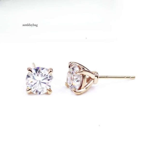 Tianyu 14k Mossanite Jewelry Manufacturer Martini Design 1ct VVS Moissanite Stud Earrings