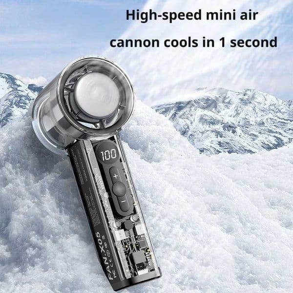 X05 3000MAH Semiconductor Fan Refrigeration 100 High Wind Speeds Rechargeable/ Digital Display Portable Handheld Ice-coolingR260527
