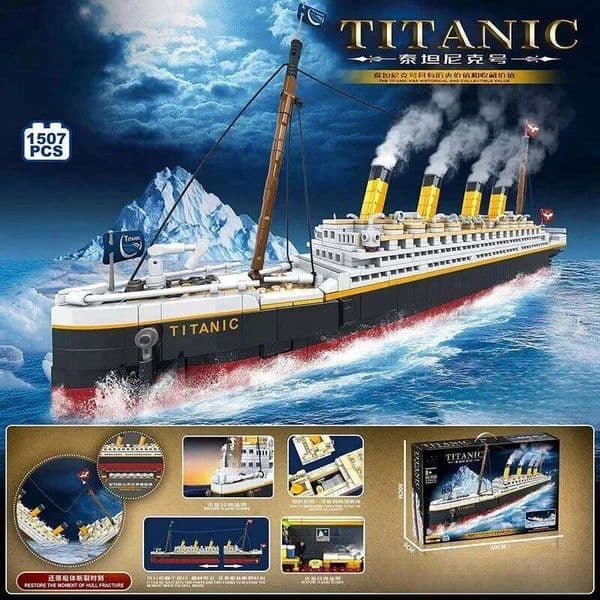 New large-scale creative block set adult challenge giant Titanic cruise ship model building toys children 26LI0522li