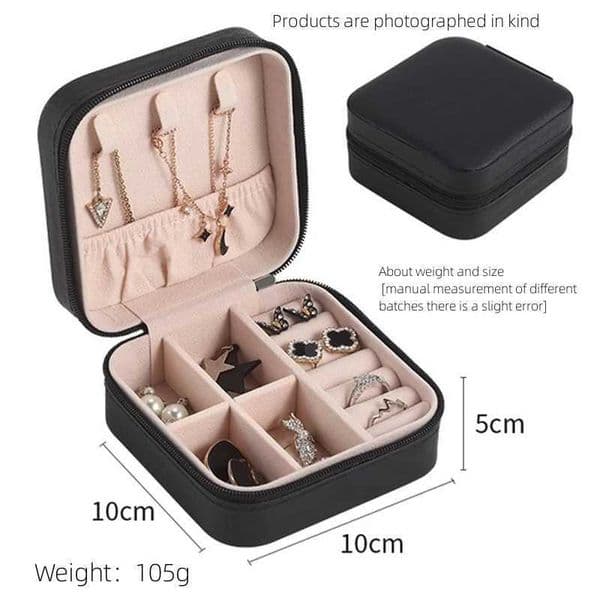 1pcs Single Layer Storage Box Ladies Travel Leather Jewelry Box Classic Black Pure White Fashion Pink Storage Box jewelry boxes Q260527