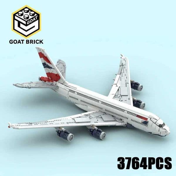 Jet plane Moc Building Block British Airways Airbus A380 Technology Modar Bricks Model Gifts Christmas Toys DIY Sets AssemblyJ260527