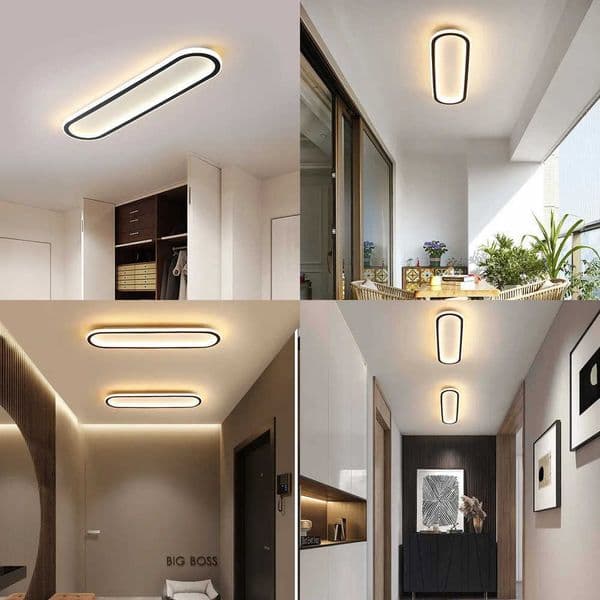 LED Modern Ceiling Light Oval Black Corridor 40/60/80CM Lamp For Bedroom Gallery Porch Living Room Hotel Indoor Lighting Fixture W260527