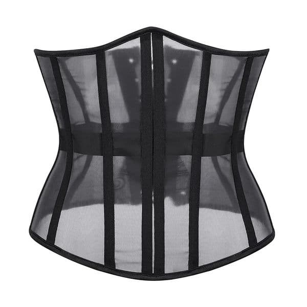 Underbust Bustiers Women Sexy Corset Top Mesh Breathable Lace Up Body Shaper Waist Trainer Corselet 260527