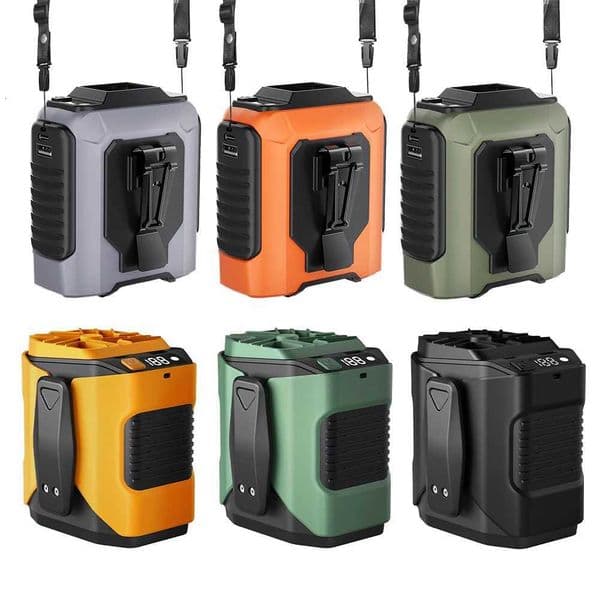 Portable Waist Fan 4000mAh Rechargeable Hanging Neck Fan Personal Wearable Belt Clip Fan with LED Flashlight for Outdoor CampingR260527
