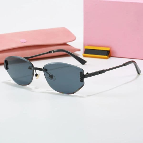 Designer Sunglasses For Women Men Frameless UV400 Lightweight Tortoise Glasses Thin Acetate Gold Brown Pink Lenses