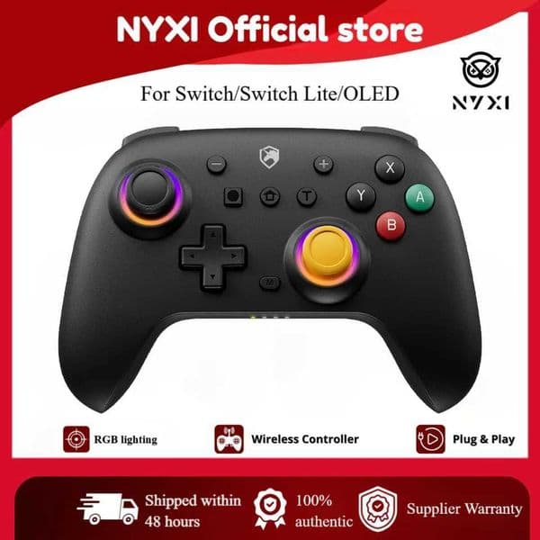 ECHTPower No Drift Hall Effect Wireless Gamepad for Switch OLED/Lite Wake-Up Turbo 6-Axis Gyro Programmable for PC/Phone Z260526