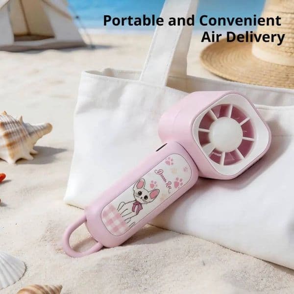 USB Rechargeable Handheld Mini Ultra-Quiet Three Speed Portable High-Speed Air Cooling Fan for Travel Outdoor Activities ddmynov