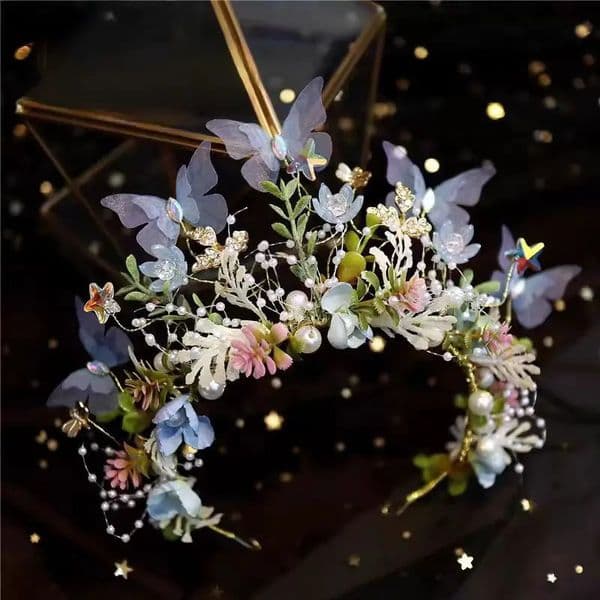 2025 Sweet crowns for bouquets Headband For Kid Forest Style Hairbands Girl butterfly flower crown Hair Band Flower headpiece260527