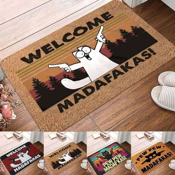 MADAFAKAS Pattern Mat Outdoor Non-slip Easy To Clean Cat Rug Resistant Doormat Washroom Entrance Decor Washable Carpet 26Y0527