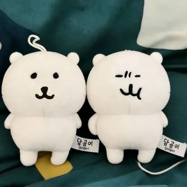 13CM Cute Self Mocking Bear Plush Keychain Cute Hanging Ornament Kawaii Cartoon Doll For Bags Backpack Car Keys Funny Doll Gift 260526