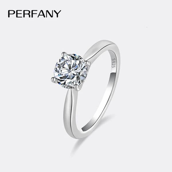 PERFANY 0512CT Womens Engagement Ring S925 Pure Silver Classic Four Claw GRA Certified Diamond Wedding Jewelry 260526