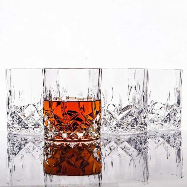Whiskey Glasses Set of 4 Old Fashioned Bourbon Glass Rocks Barware Lowball s For Drinking Scotch Cocktail 251217Y260527