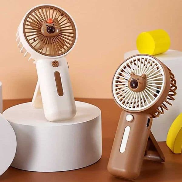 Mini Fan with High Wind Power Portable Capibala Handheld Fan USB Charging 3-speed Wind Speed Summer CoolingR260527