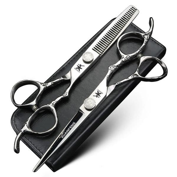 XUANFENG black Mirror Hair Scissors 6inch JP440C Barber Cutting and Thinning Very Cool 260527