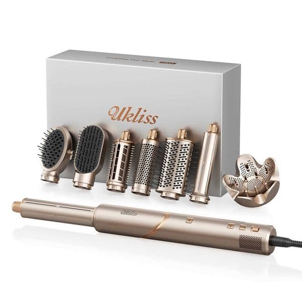 8 in 1 Hair Dryer Brush High Speed Brushless Blow Dryer Negative Ionic Hair Heating Brush Hot Air Styling Comb Hair Curler L260526